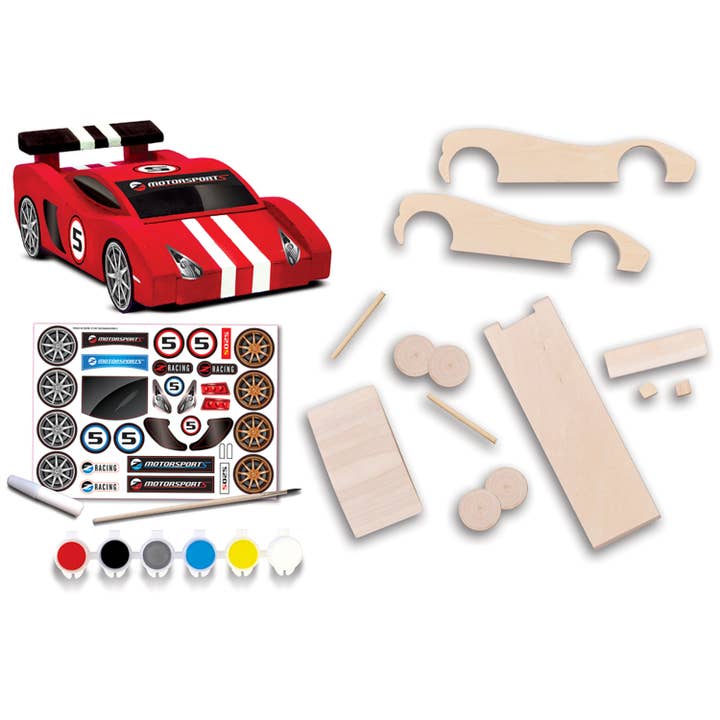 Masterpieces Puzzles - Wholesale DIY Craft Kit - Kids - Race Car Build & Paint Kit