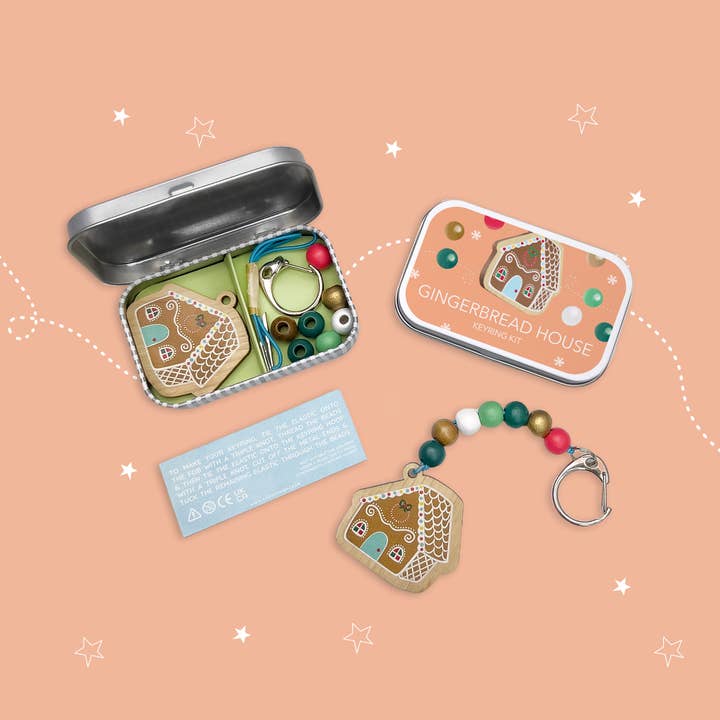 Cotton Twist - Wholesale DIY Craft Kit - Kids - Gingerbread House Keyring Gift Kit