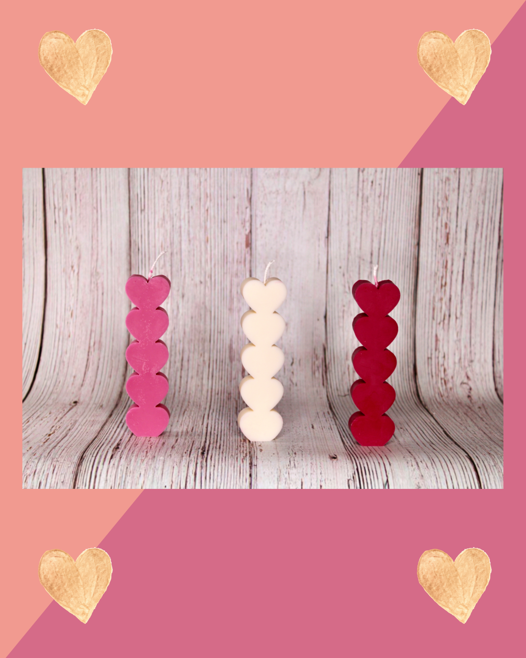 LitwLilit - Vendita all'ingrosso Candele regalo - Candela a colonna Heart Stack1