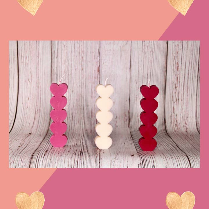 LitwLilit – wholesale Novelty candle – Heart Stack Pillar Candle1