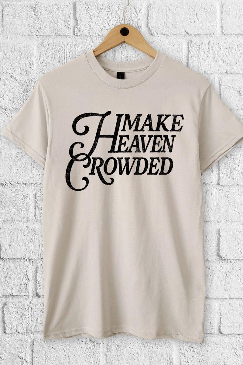 Pink Irene Wholesale - Wholesale Shirt - Women's - Make Heaven Crowded Graphic Heavy Cotton Tee1