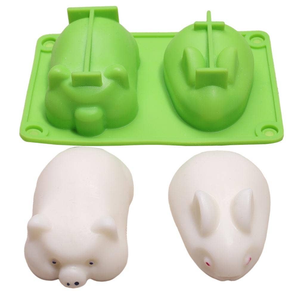 VIGOR – wholesale Chocolate/candy mould – Silicone Mousse Cake Mold Bunny Piggy Baking Tray Dessert Mold Pastry(2 Pcs)(10 Pack)2