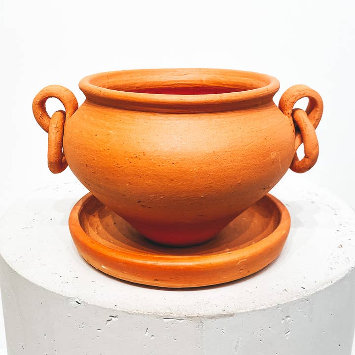 BOHO DECO - Venta al por mayor Macetas - 8 x Maceta tradicional «moyo» con pendientes D160