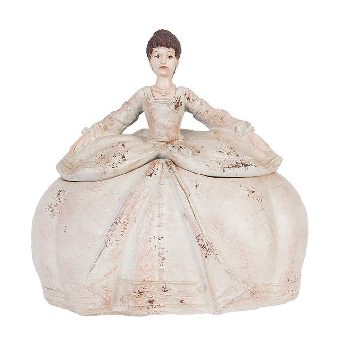 6PR1033 Jewellery Box Lady 22x18x21 cm Beige Plastic for wholesale by Clayre & Eef