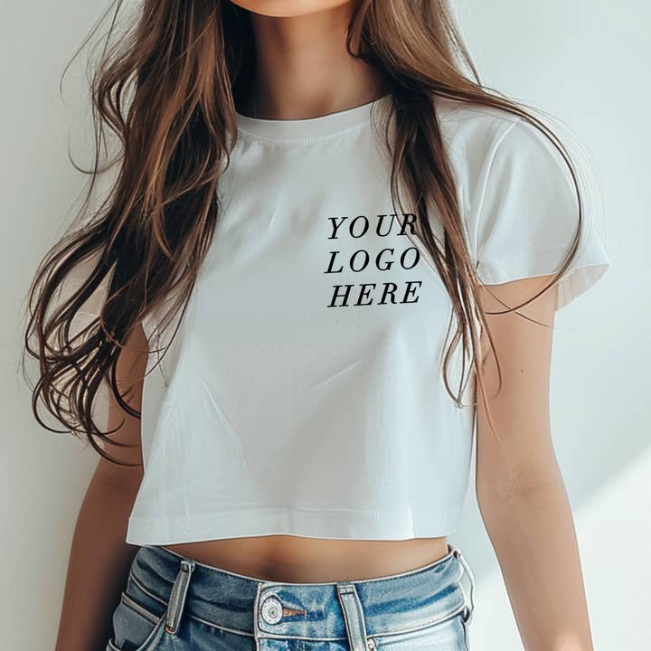 Custom LOGO Cropped Tee // Next Level, One-Sided Print for wholesale by Typically Vulgar