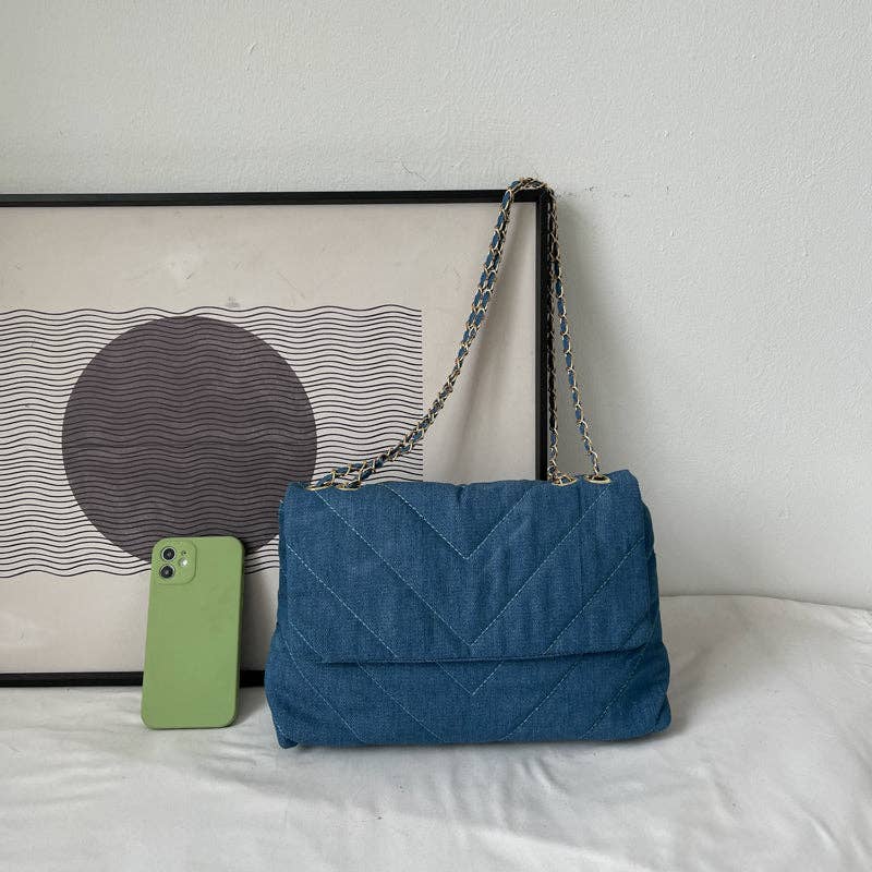 SALINA TRADING INC – wholesale Shoulder bag – women's – Simple And Stylish Large Capacity Denim Shoulder Bag6