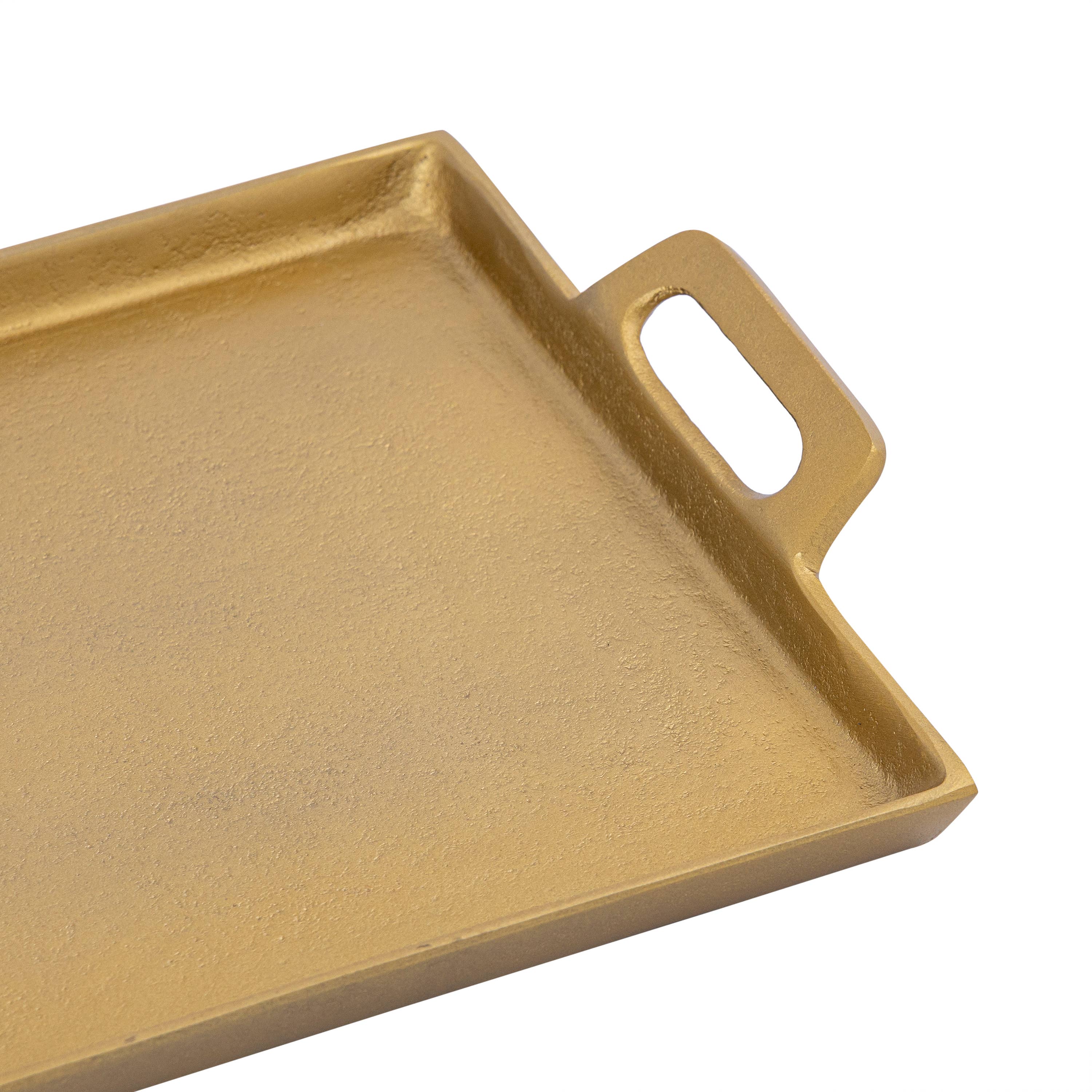 BIDKhome - Wholesale Serving Tray - Aluminum Tray w/Handles Antique Brass2