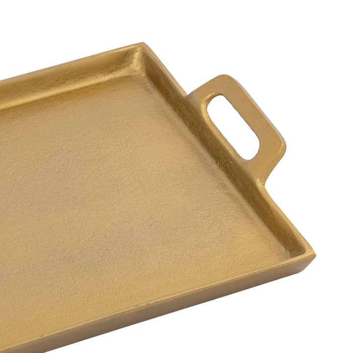 BIDKhome - Wholesale Serving Tray - Aluminum Tray w/Handles Antique Brass2