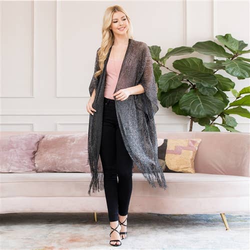 MYS Wholesale Inc - Wholesale Kimono - Women's - Elegant Metallic Colored Tassel Beach Kimono5