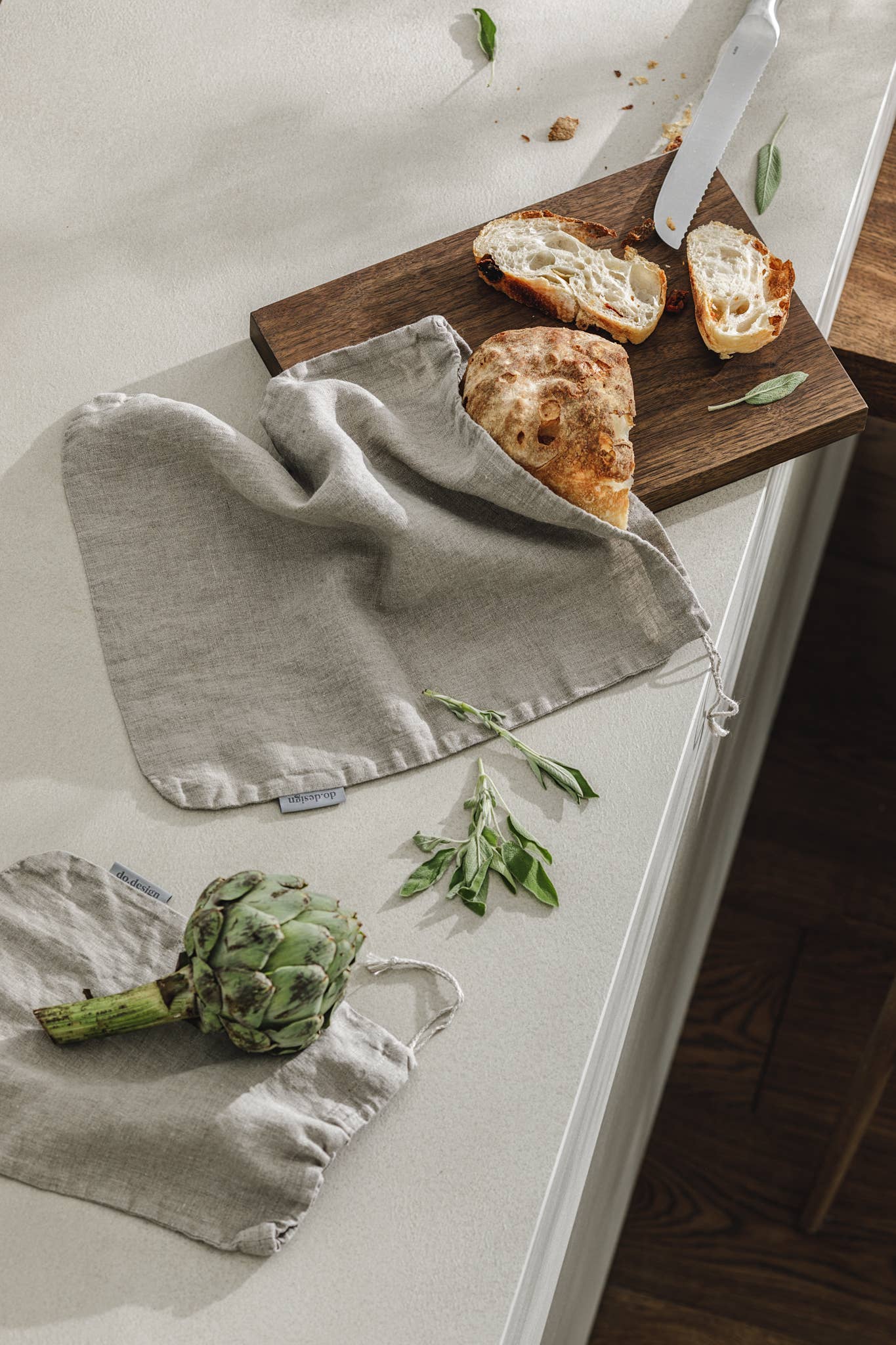 dodesign – wholesale Livsmedelsförvaring omslag/väska – Bröd-påsar i 100 % linne / Naturlig / Small6