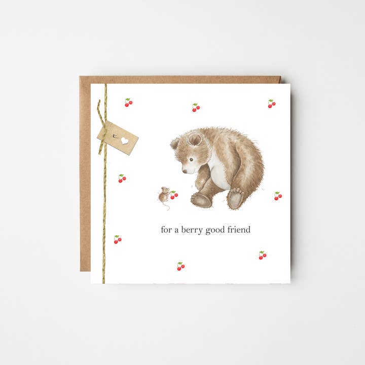 A Lovely Friend Bear Card for wholesale by West Country Designs