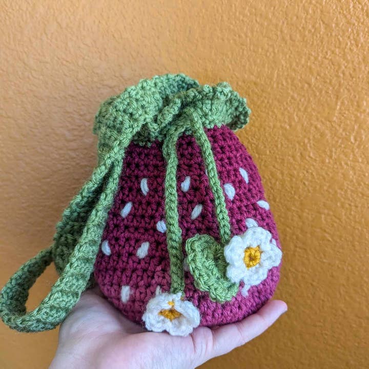 Crochet Strawberry Bag, Strawberry Purse, Handmade Crochet for wholesale by Anh2 LTD