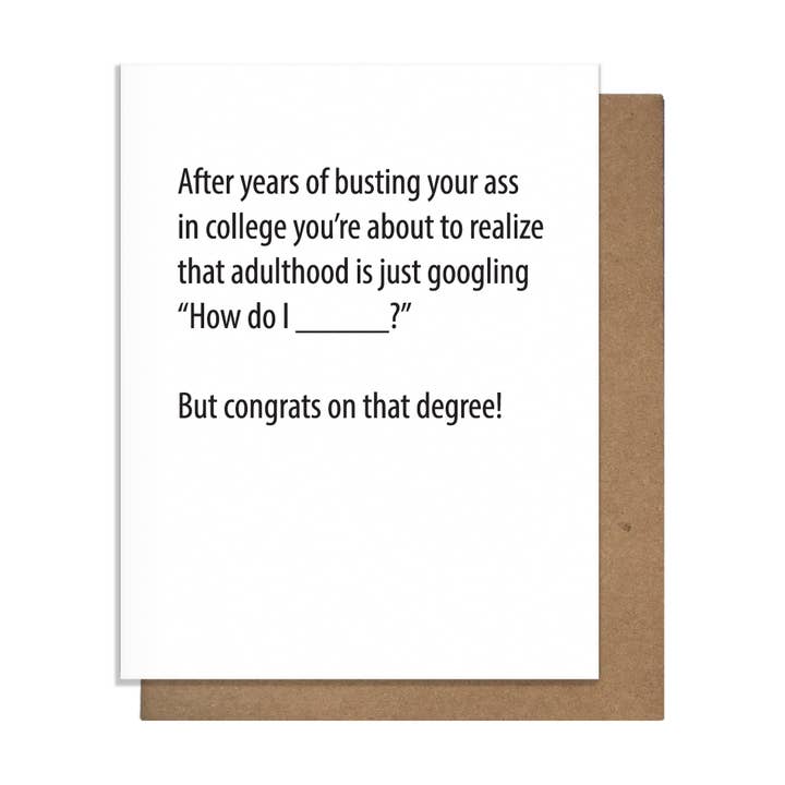 Google Degree - Graduation Card for wholesale by Pretty Alright Goods