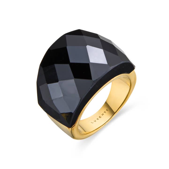 Bague avec Quartz Hydrothermal Onyx finition en or jaune 18k - Hianvi pour la vente par Luxenter