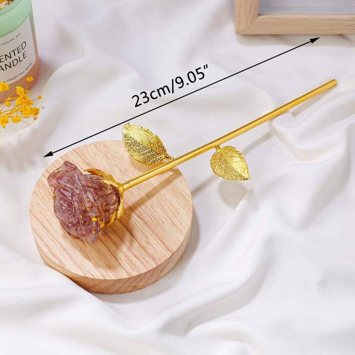 Crystolver (We Cover All Import Fees) - Wholesale Decorative tabletop object - Crystal Gravel Chips Rose Flower Ornament11