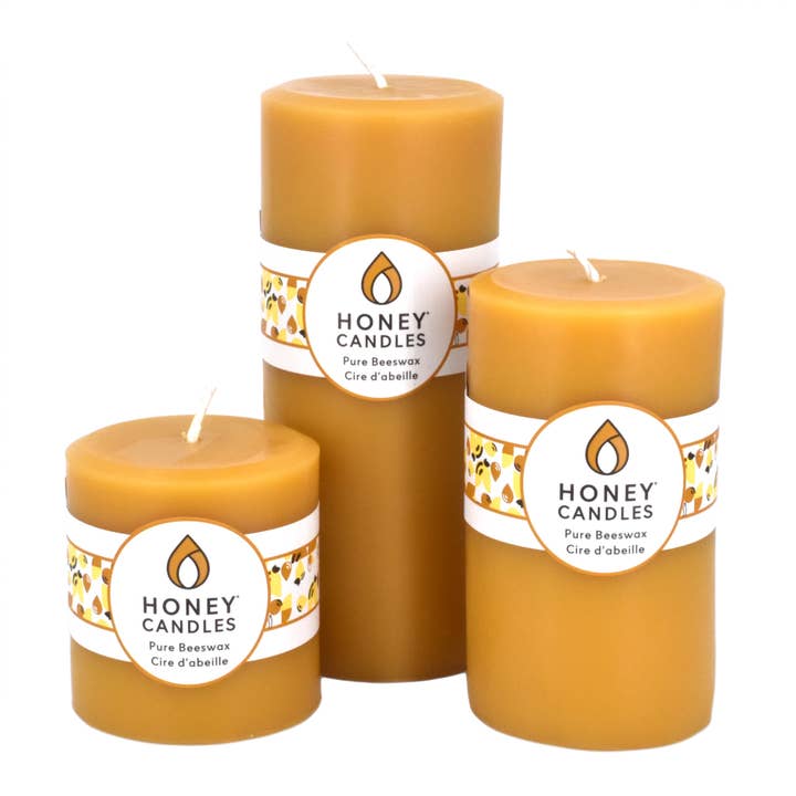 Honey Candles - Wholesale Pillar Candle - Natural Beeswax Pillar Candle - 5"