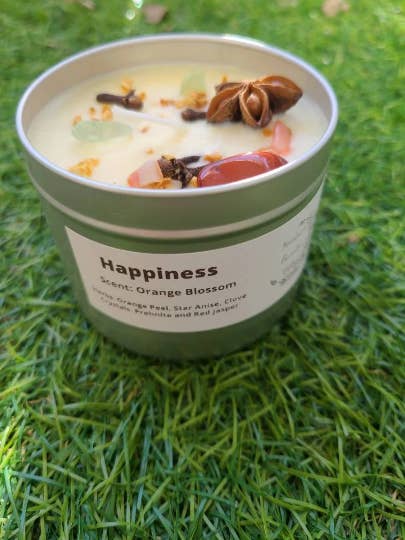 Happiness Intention Candle 8 OZ for wholesale by Harlow's Garden Gifts