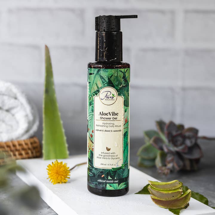 Aloe Vibe Shower Gel for wholesale by Auxilium Curations, LLC