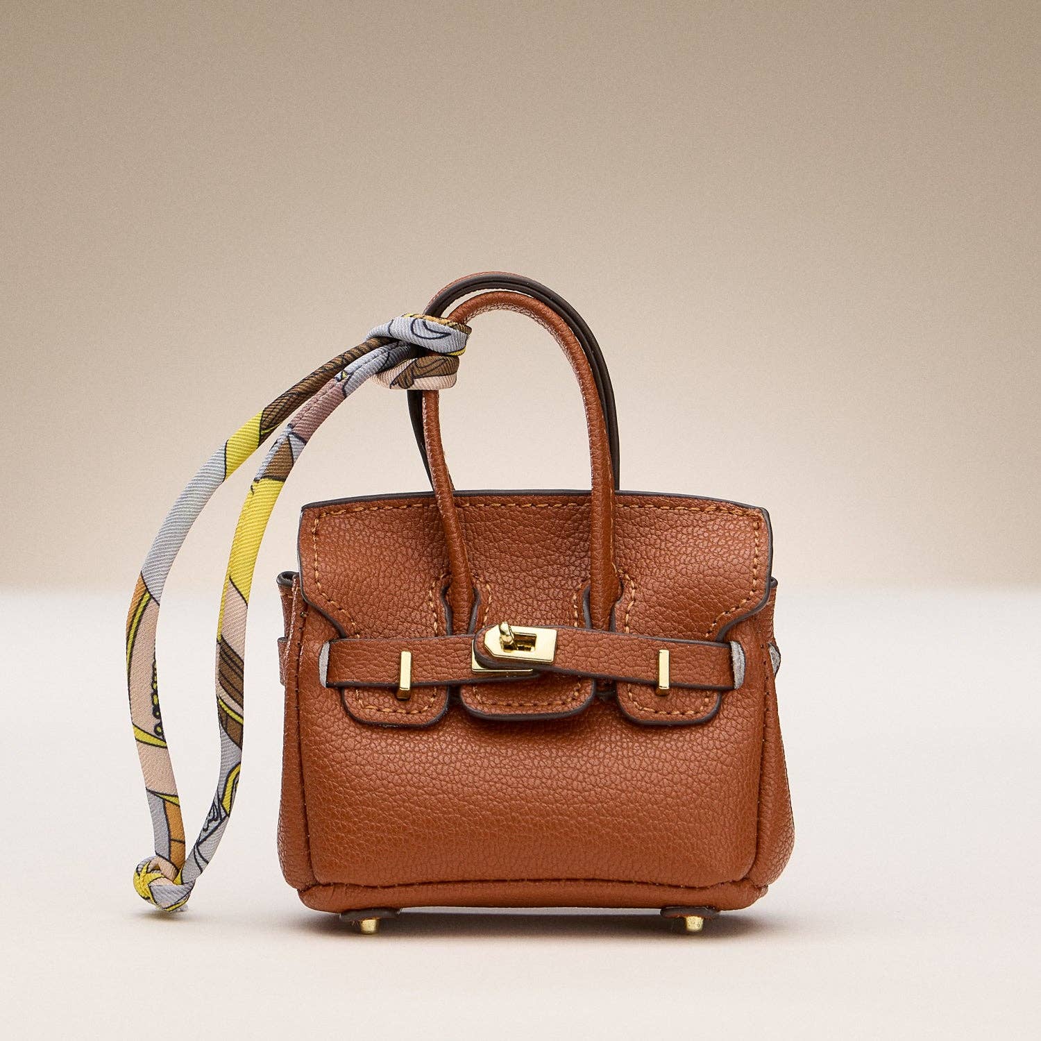 Frem - Wholesale Purse/Bag Accessory - Women's - Mini Faux Leather Bag Charm with Scarf Detail6