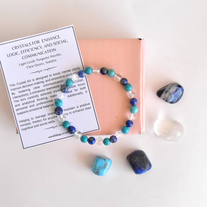 Soothing Crystals - Wholesale Spiritual Stone/Crystal - Enhance Logic, Efficiency, Social, Communication Crystal Kit