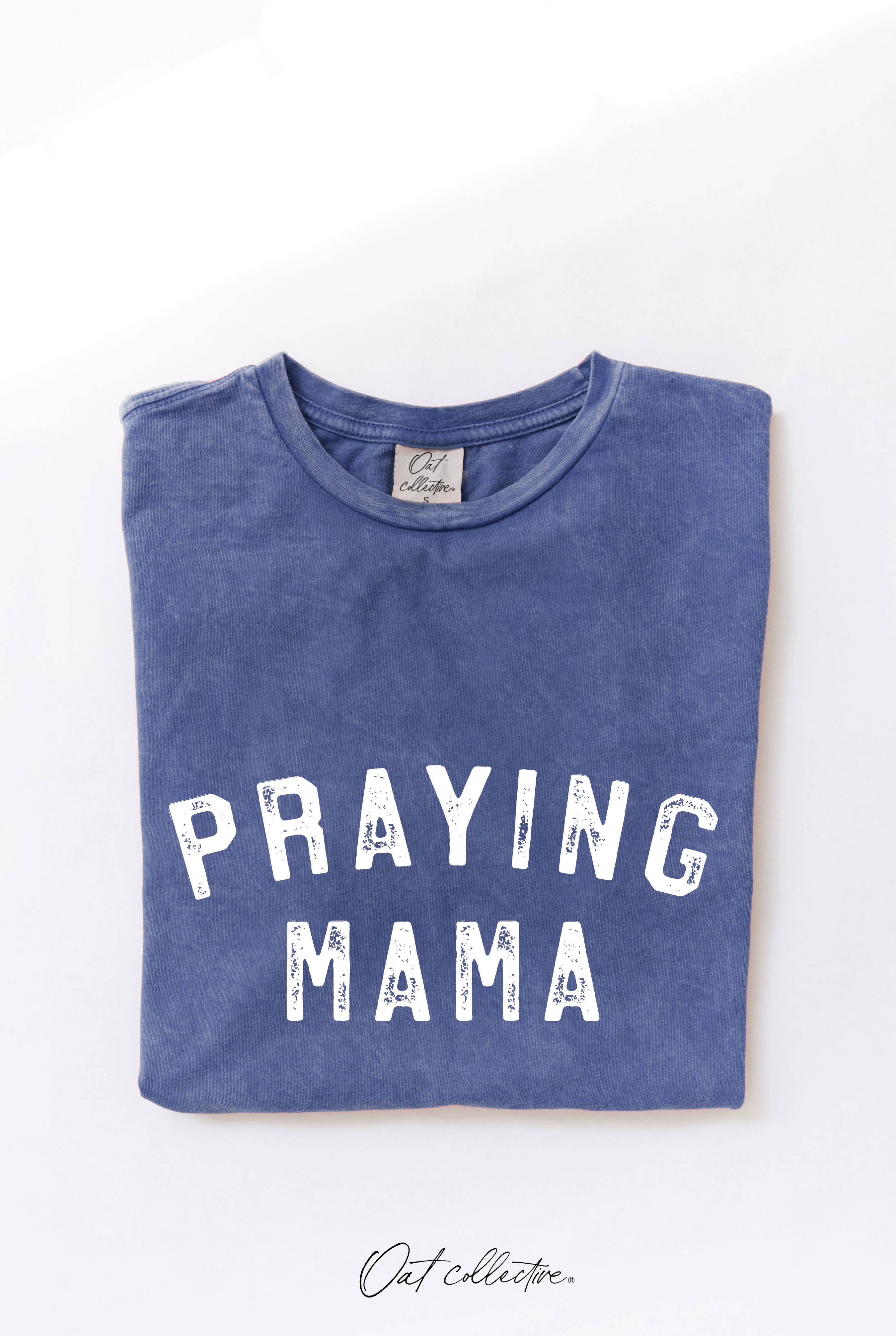 OAT COLLECTIVE - Wholesale Screen Printed T-Shirt - Women's - PRAYING MAMA  Mineral Graphic Top3