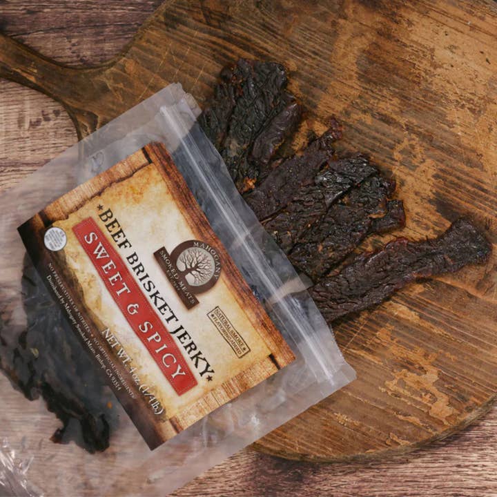 Mahogany Smoked Meats - Wholesale Jerky - Sweet N' Spicy Brisket Jerky - All-Natural, 4oz1