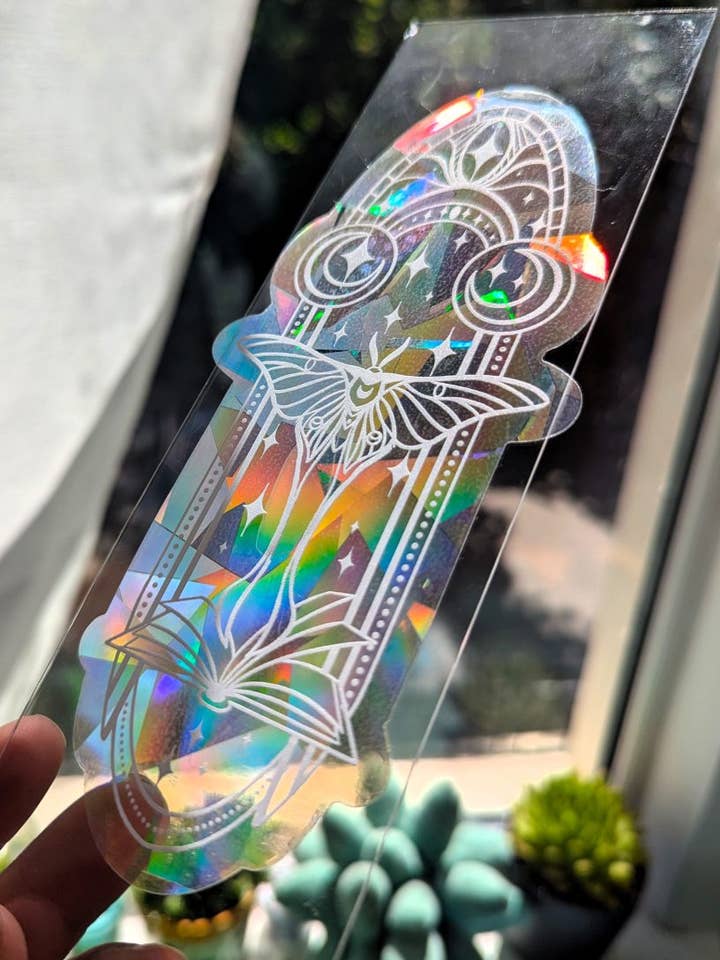 Moonlight- Luna moth suncatcher sticker for wholesale by Geek and Artsy