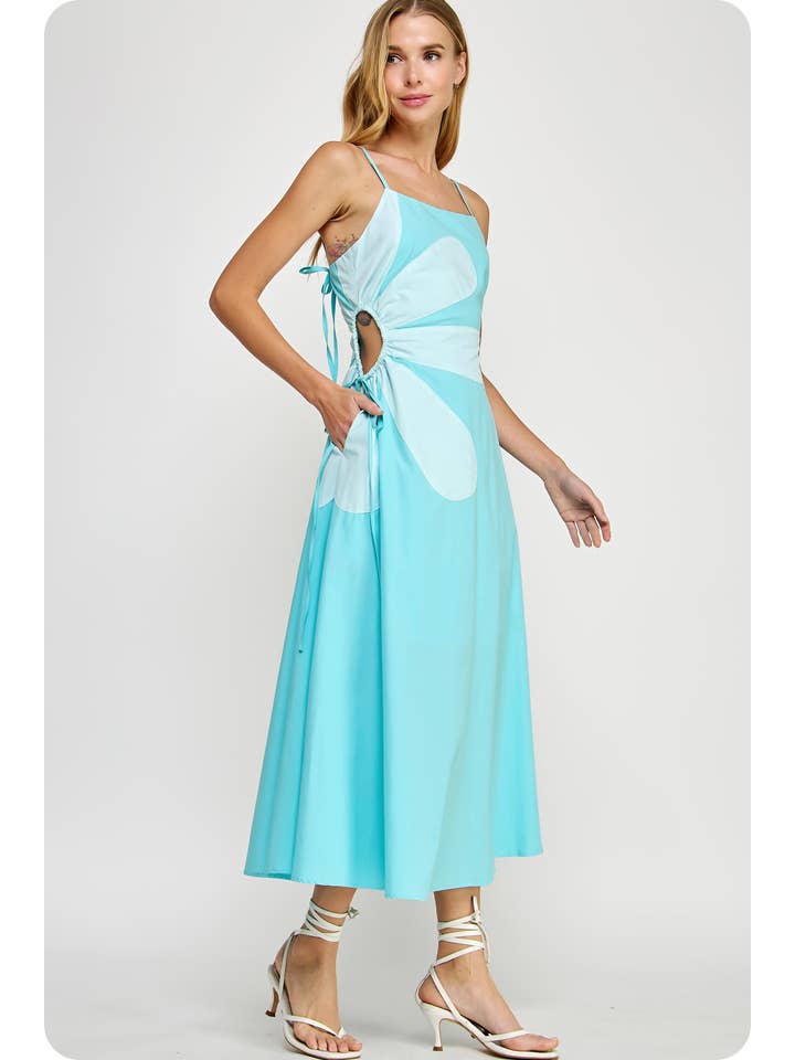 Strut & Bolt - Wholesale Dress - Women's - Sleeveless Side Cut-Out Flower Detail Midi Dress32