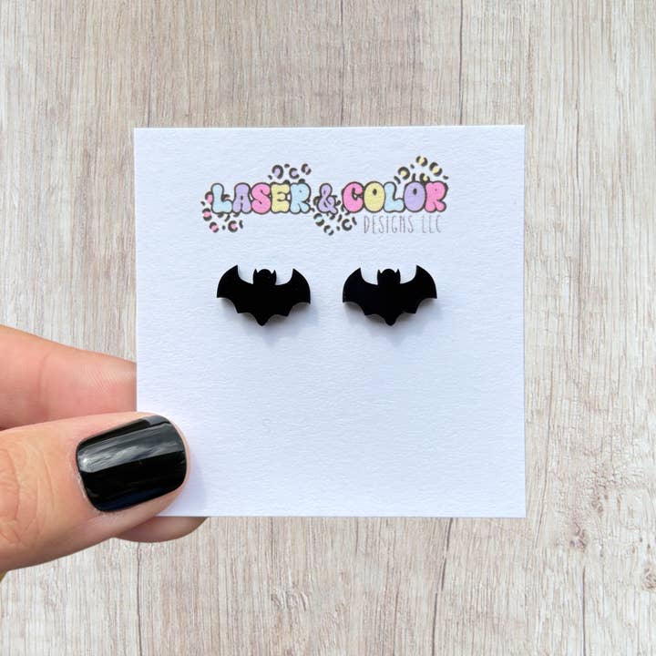 Laser & Color Designs LLC - Wholesale Stud/Post Earrings - Bat Earrings, Vampire Earrings, Halloween Earrings0