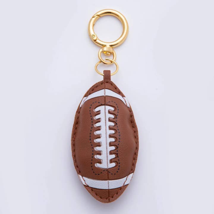 Simply Jewels - Wholesale Keychain - Women's - Pleather Football Sport Keychain Handmade Bag Charm ✦ BC-21WB097