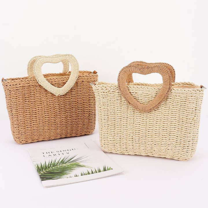 Faux strooien draagtas voor wholesale door 3AM BY H&D ACCESSORIES