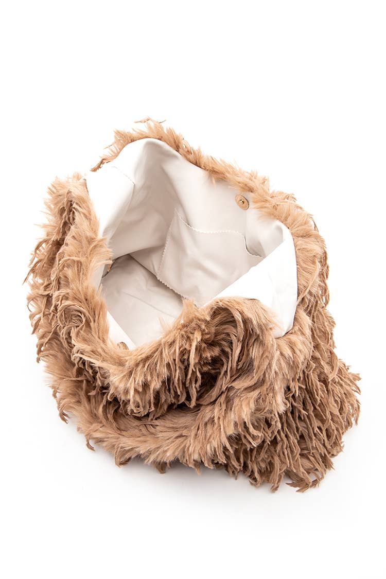Artini Accessories – Engroshandel Skuldertaske – til kvinder – Faux Feather Hobo Slouchy taske2