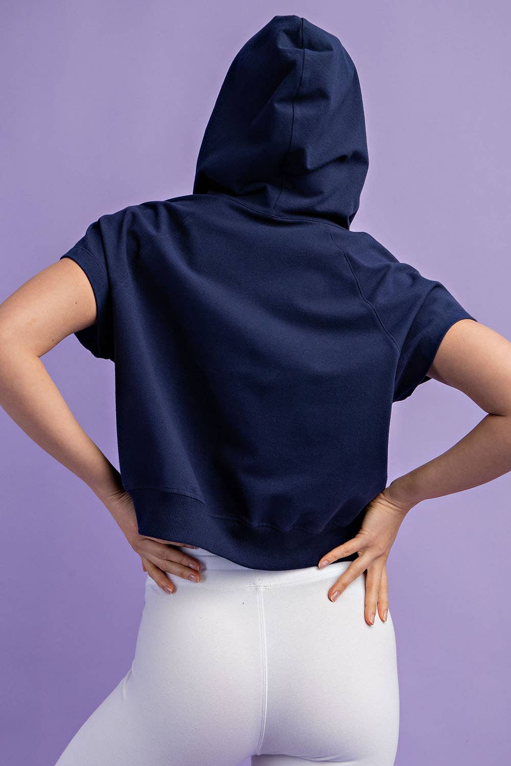 Rae Mode - Wholesale Hoodie - Women's - COTTON LYCRA SHORT SLEEVE HOODIE TOP17