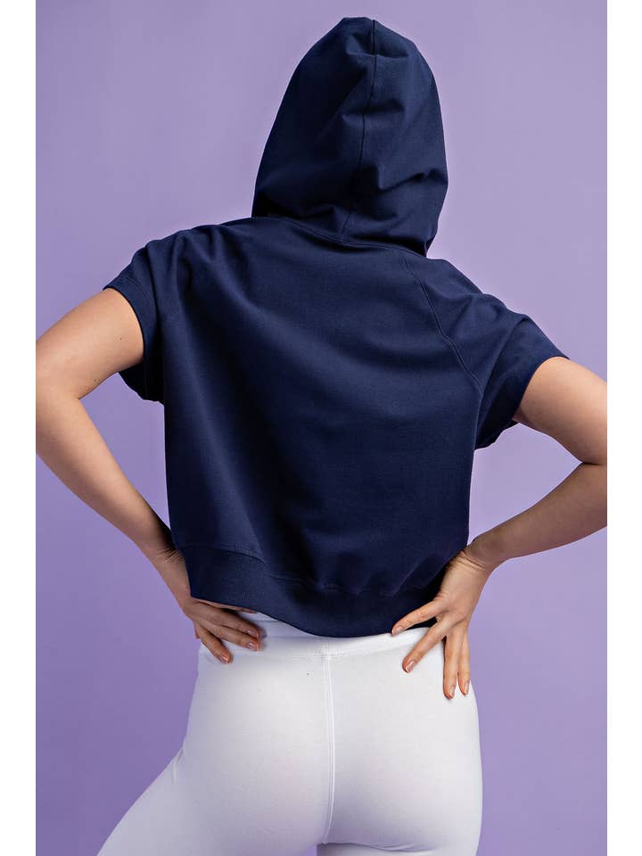 Rae Mode - Wholesale Hoodie - Women's - COTTON LYCRA SHORT SLEEVE HOODIE TOP17