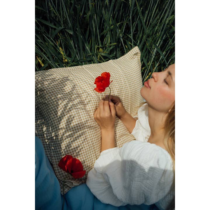 TISU - Wholesale Bedding set - TISU muslin duvet cover set, sizes for kids & adults, Beige Check8