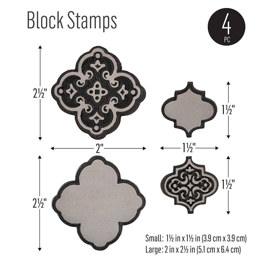 Plaid Crafts - Wholesale Craft Tool - Folkart ® Block Stamp & Adhesive Stencil Set - Ornate Damask3