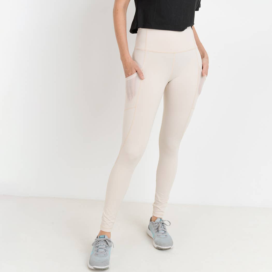 Natural 9B Leggings de cintura alta con bolsillo en ziggy zag de venta al por mayor en Faire1