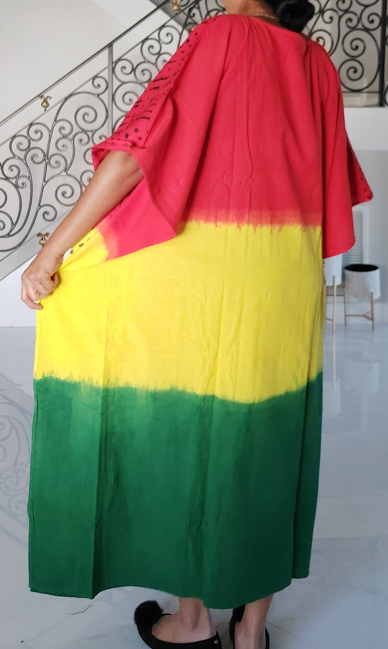 India Batik – wholesale Kaftan – Women's – Women African Tribal Print Kaftan Dress - Rasta2