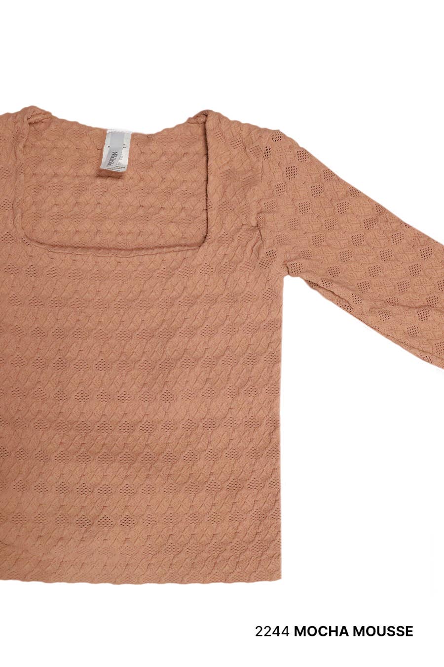 NIKIBIKI – wholesale Knit top – Women's – NS8461 - Lace Textured Square LS Top3