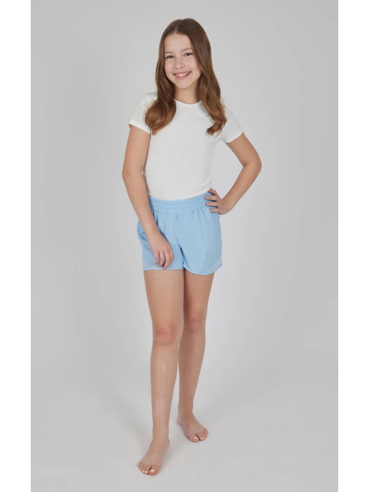 90 Degree by Reflex - Wholesale Athletic Shorts - Kids - Girls Lightstreme Short with Mesh Detail and Inner Panty