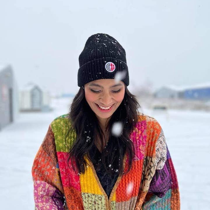 Zwarte gebreide muts - 100% merinowol voor wholesale door City Caps