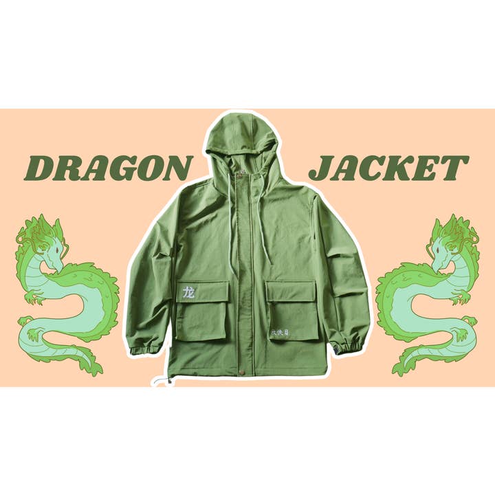 Euphoric Sun Inc – Engroshandel Jakke - Dame – Grøn Dragon Year Cargo Jakke