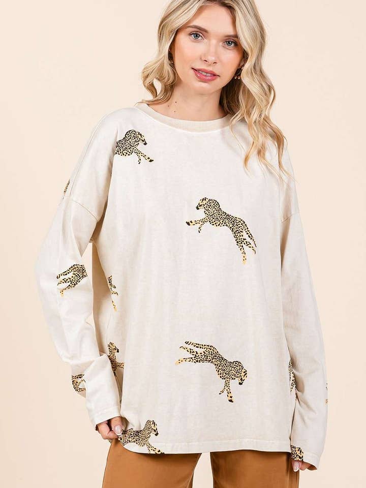 mittoshop - Wholesale Knit Top - Women's - MINERAL WASH CHEETAH PRINT LONG SLEEVE TOP11