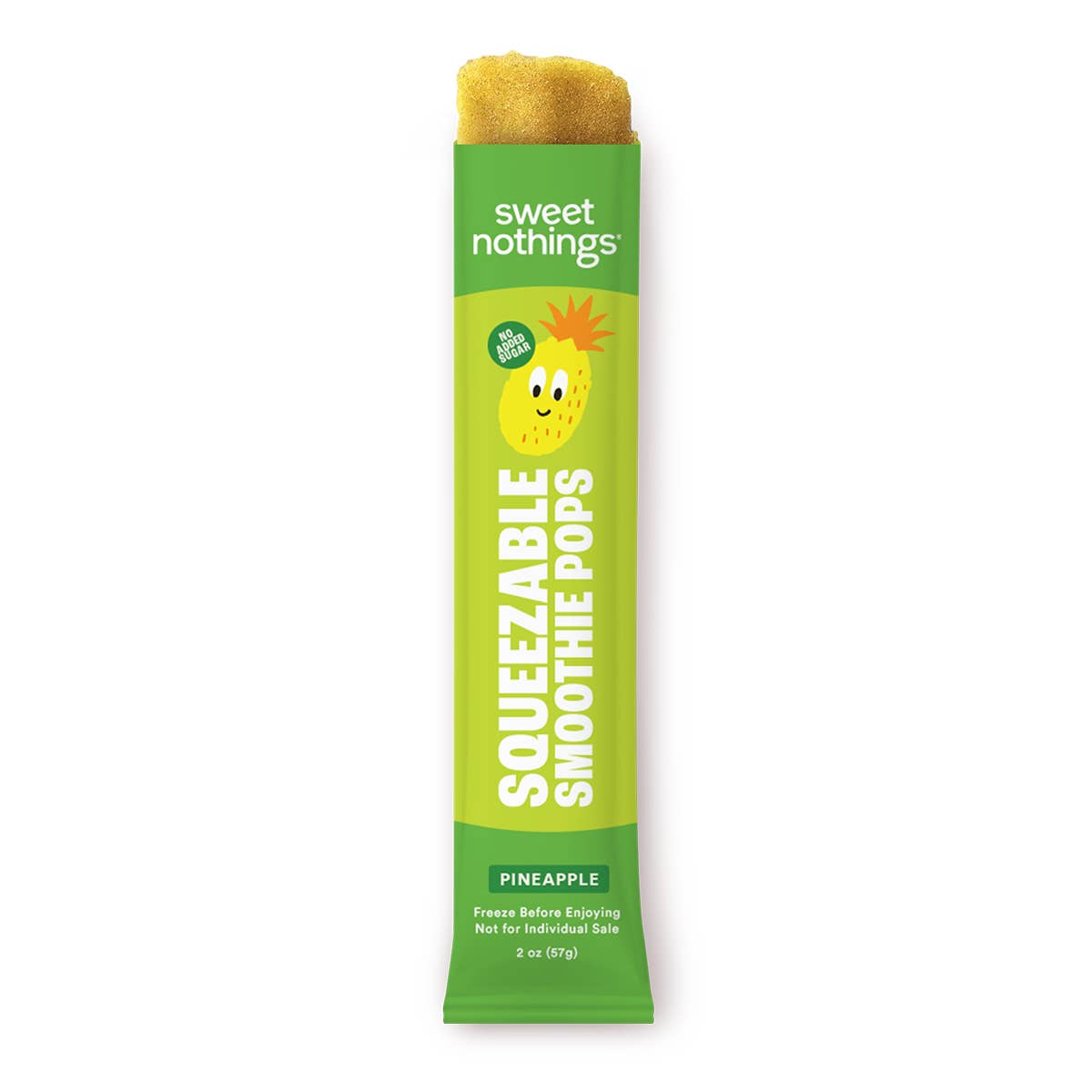 Sweet Nothings - Wholesale Fruit Snacks - Pineapple Spinach Squeezable Smoothie Pops - Freeze At Home10