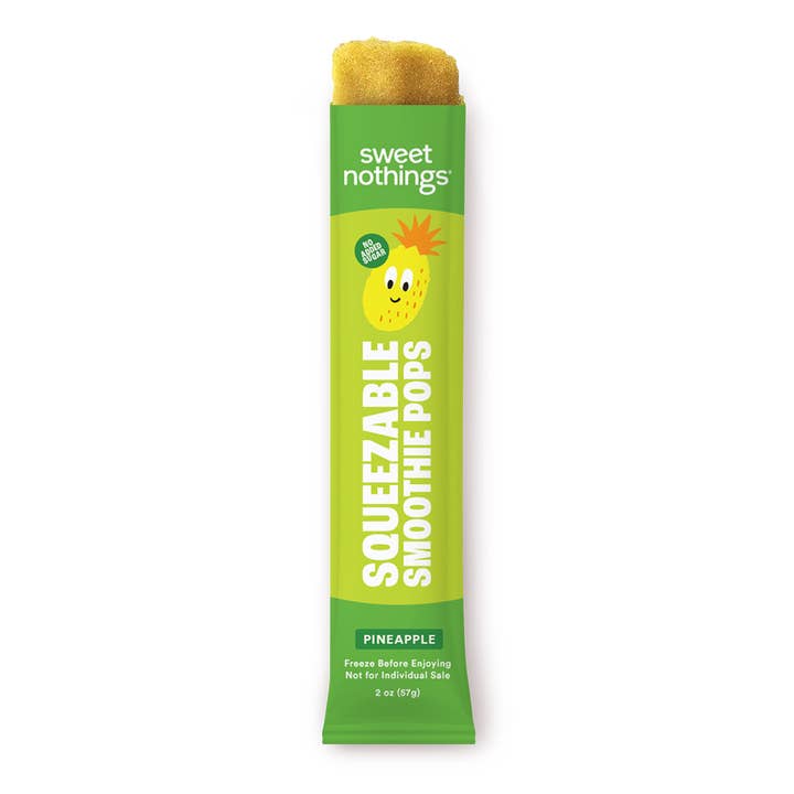 Sweet Nothings - Wholesale Fruit Snacks - Pineapple Spinach Squeezable Smoothie Pops - Freeze At Home10