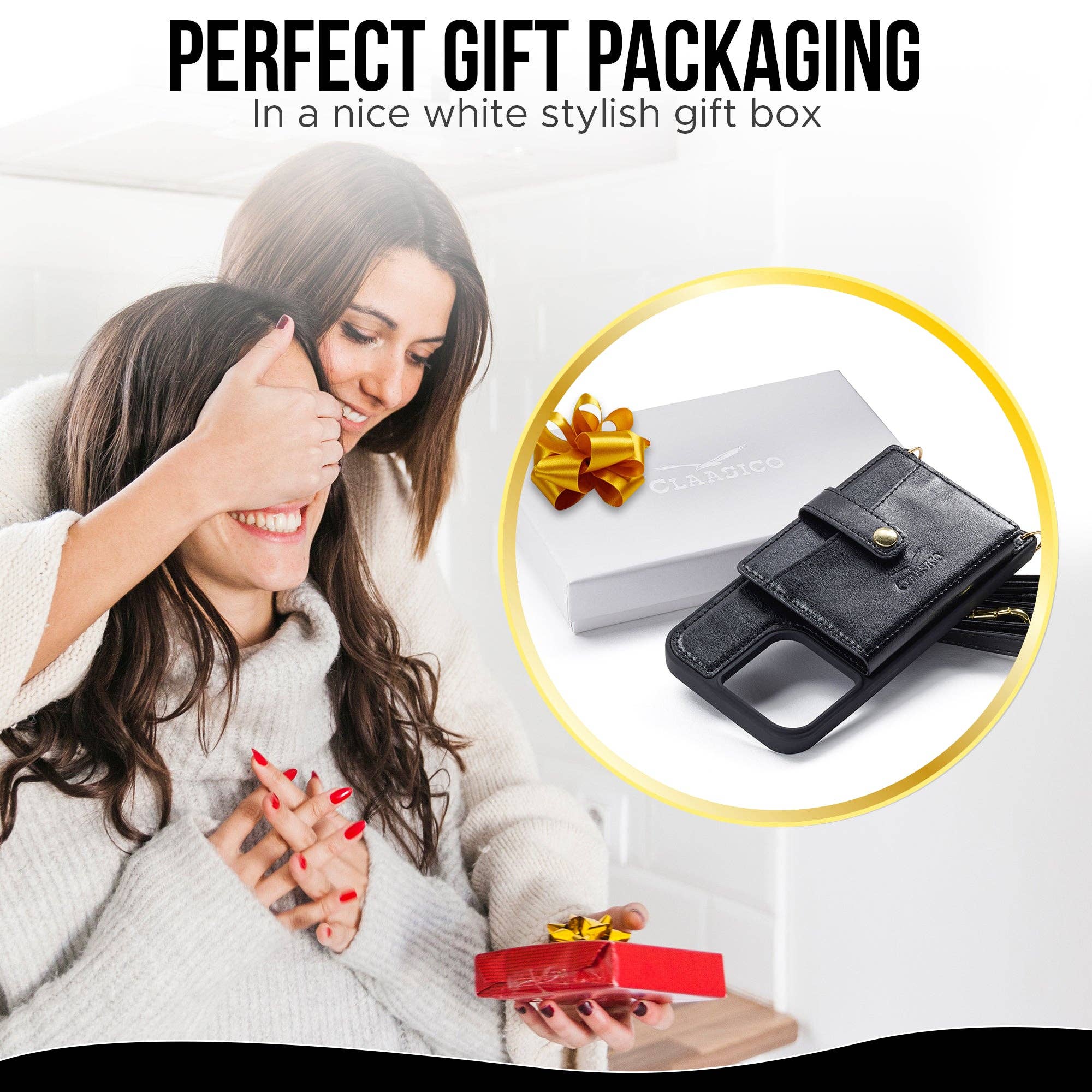 Claasico - Wholesale Phone Wallet - Women's - iPhone 13 - Crossbody Cell Phone Faux Leather Wallet w/Credi4