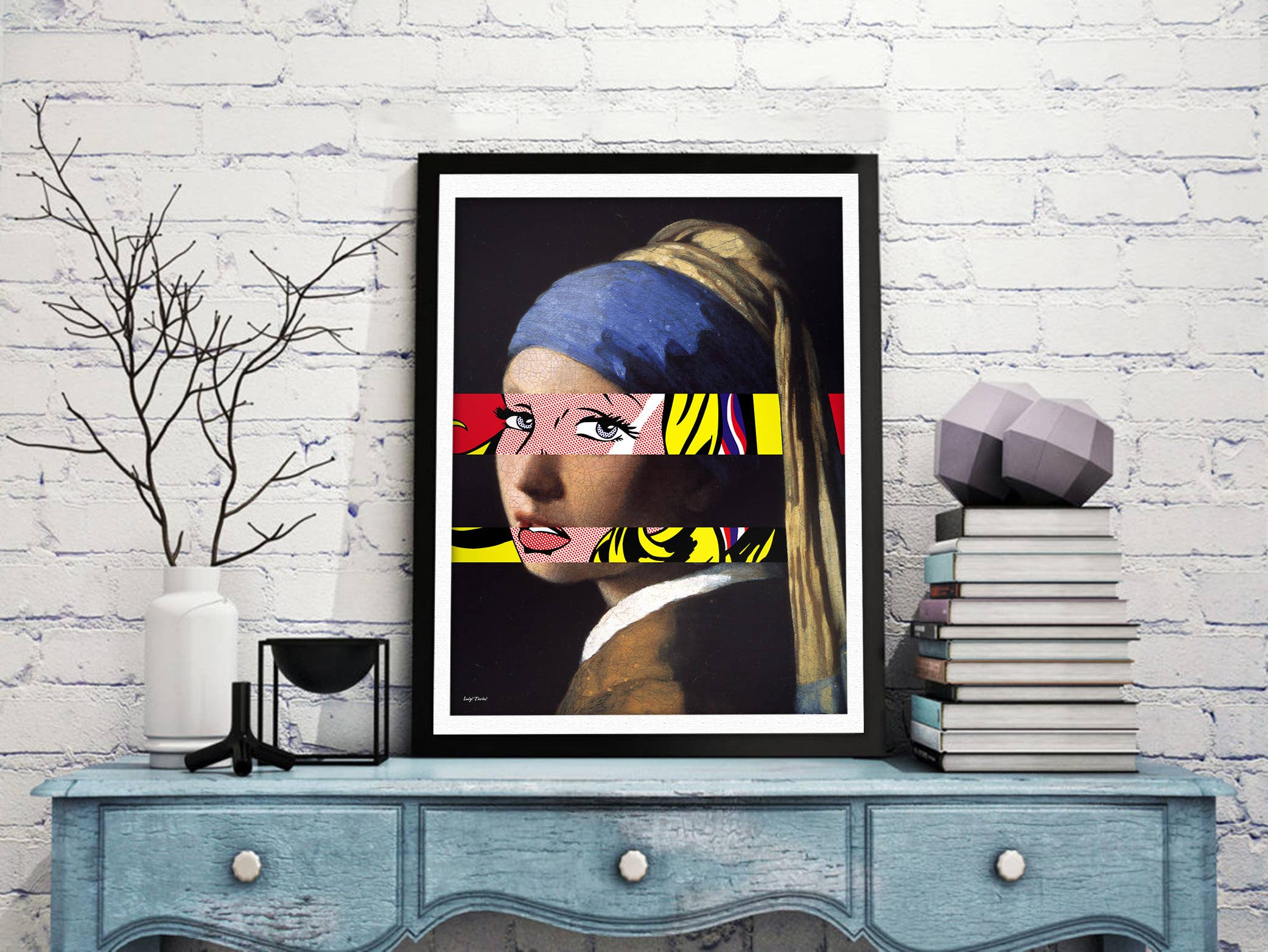 Luigi Tarini Graphic Artist - Wholesale Poster - Mashup Vermeer's Girl with a Pearl Earring & Roy1