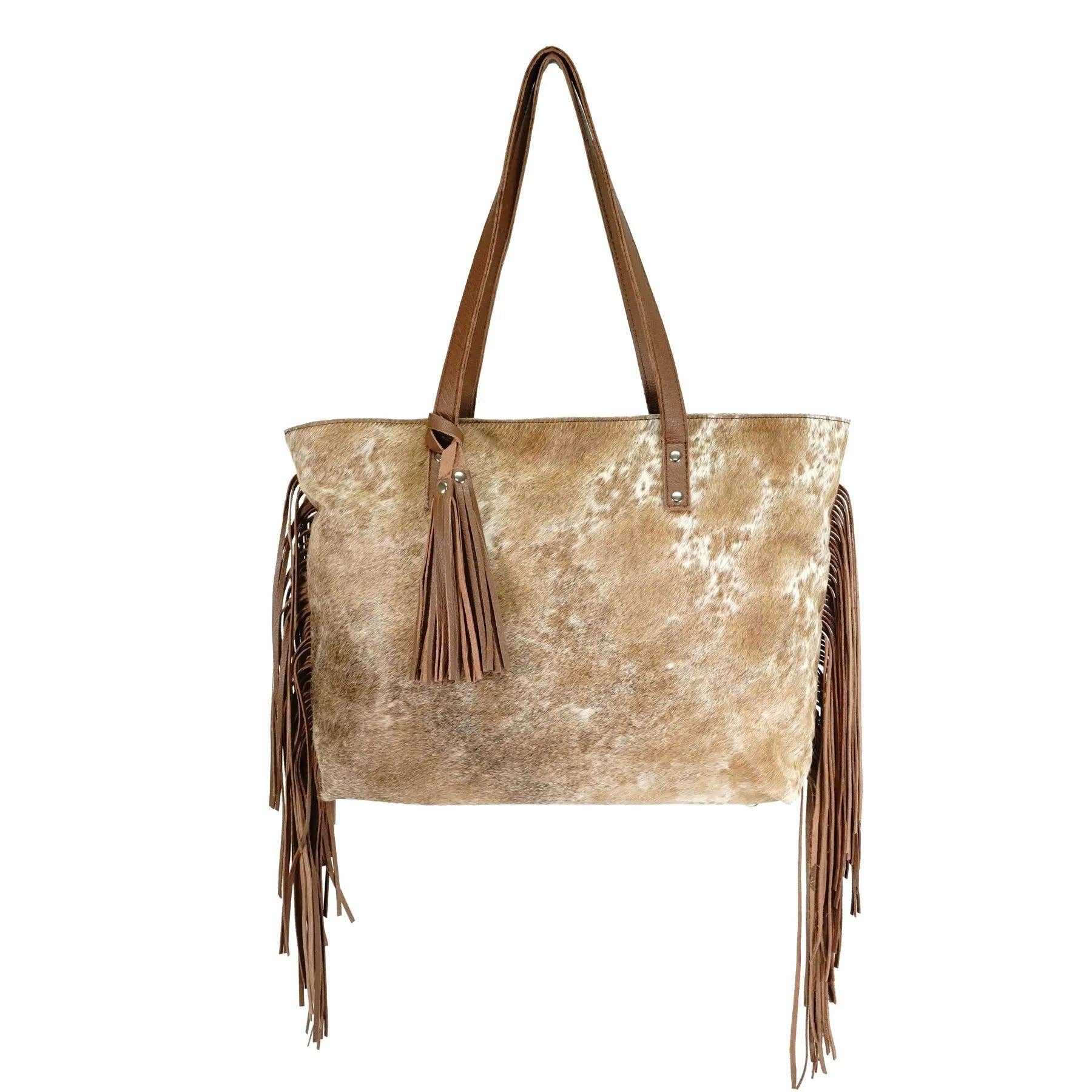 Rodeo - Wholesale Tote Bag - Women's - Genuine leather hair on cowhide women's shoulder bag with fringes1