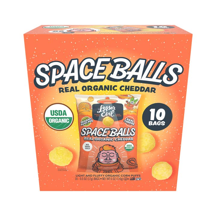 LesserEvil Boules Spatiales, Boîte de Collation, Véritable Fromage pour la vente par LesserEvil