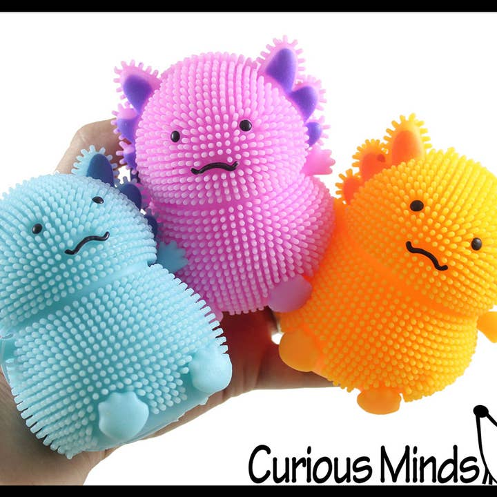 1 RANDOM Axolotl Puffer Air- Filled Squeeze Stress Ball gift for wholesale by Curious Minds Toys